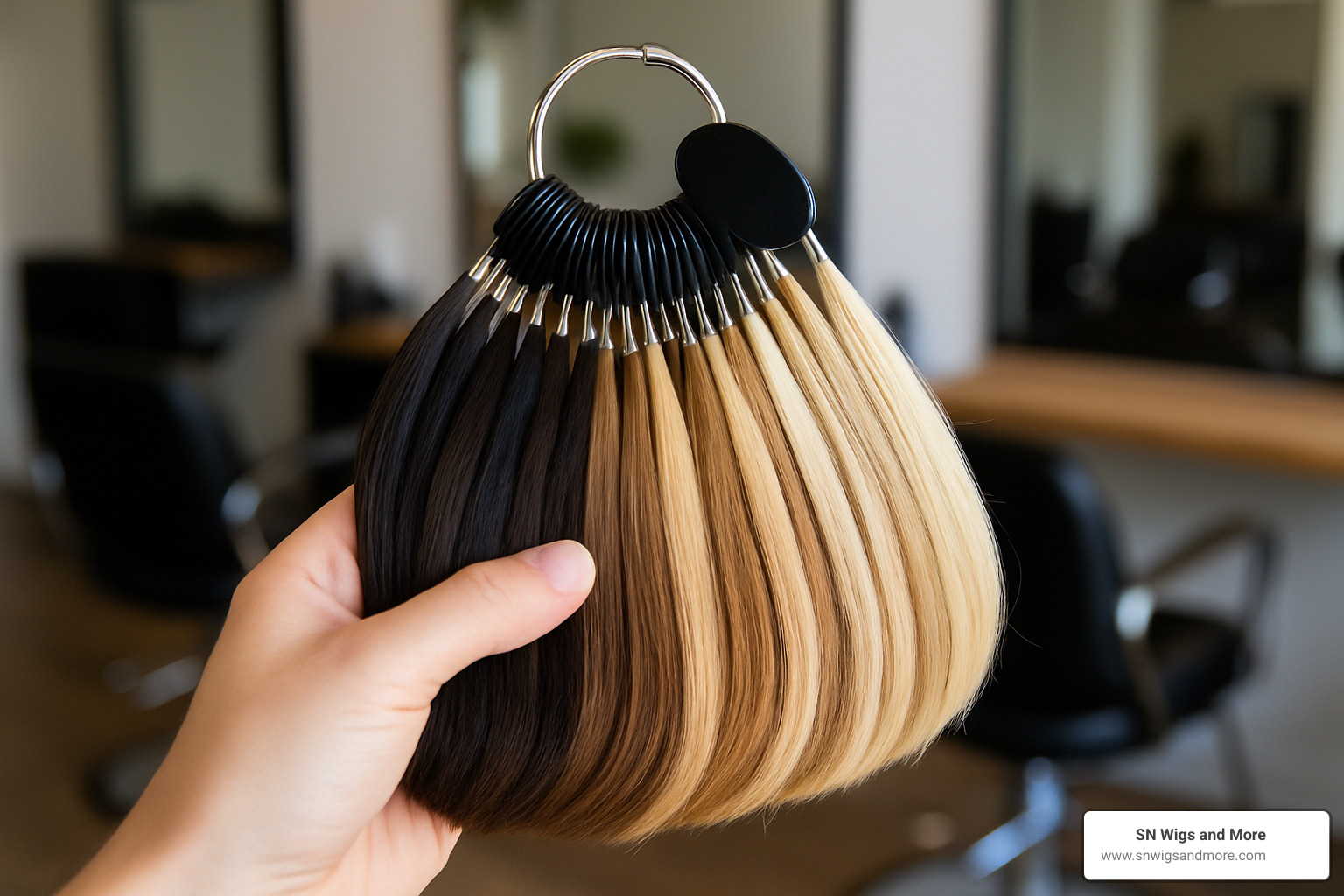 Color ring swatches for human hair extensions - human hair extensions