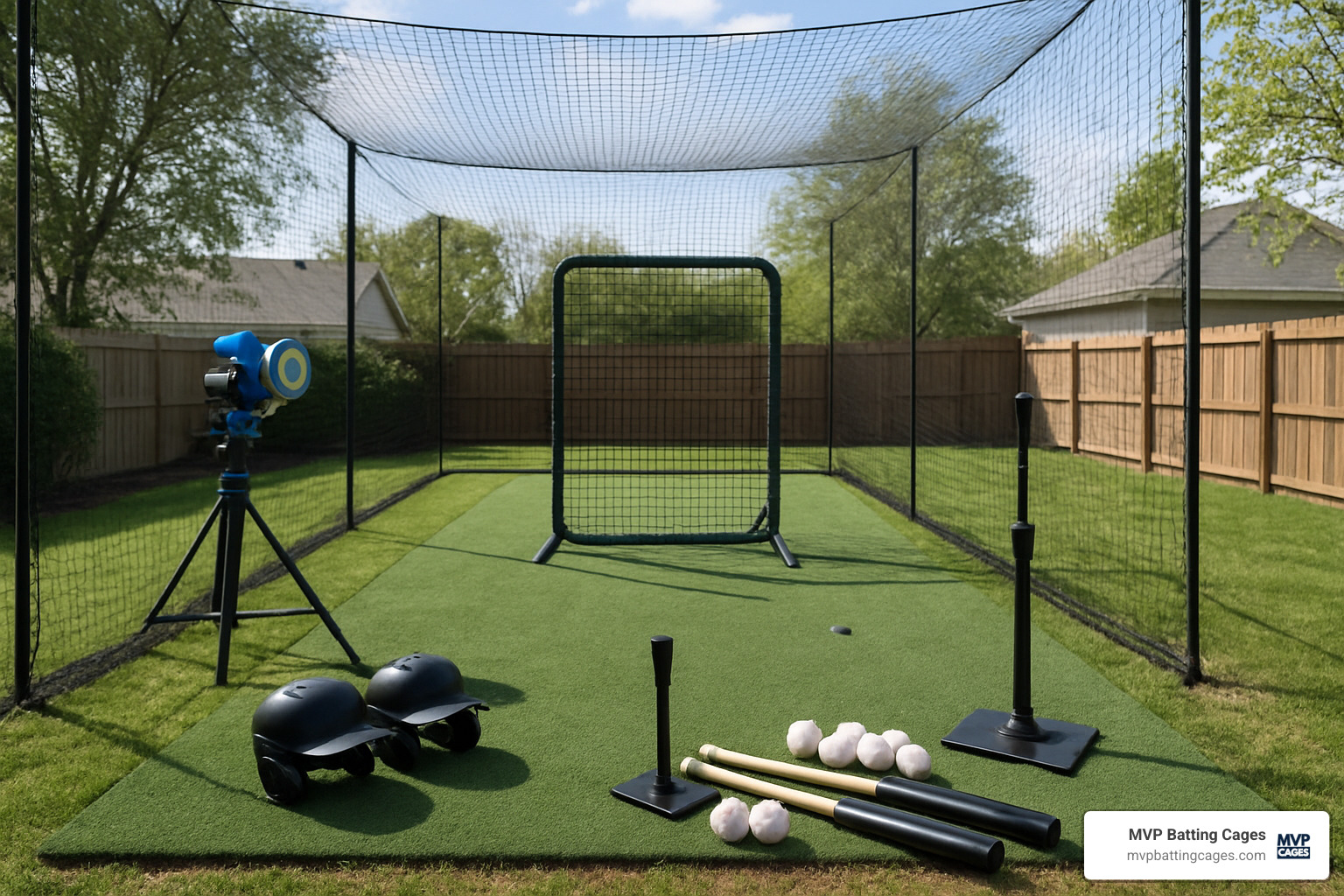batting cage training equipment setup - home batting cages