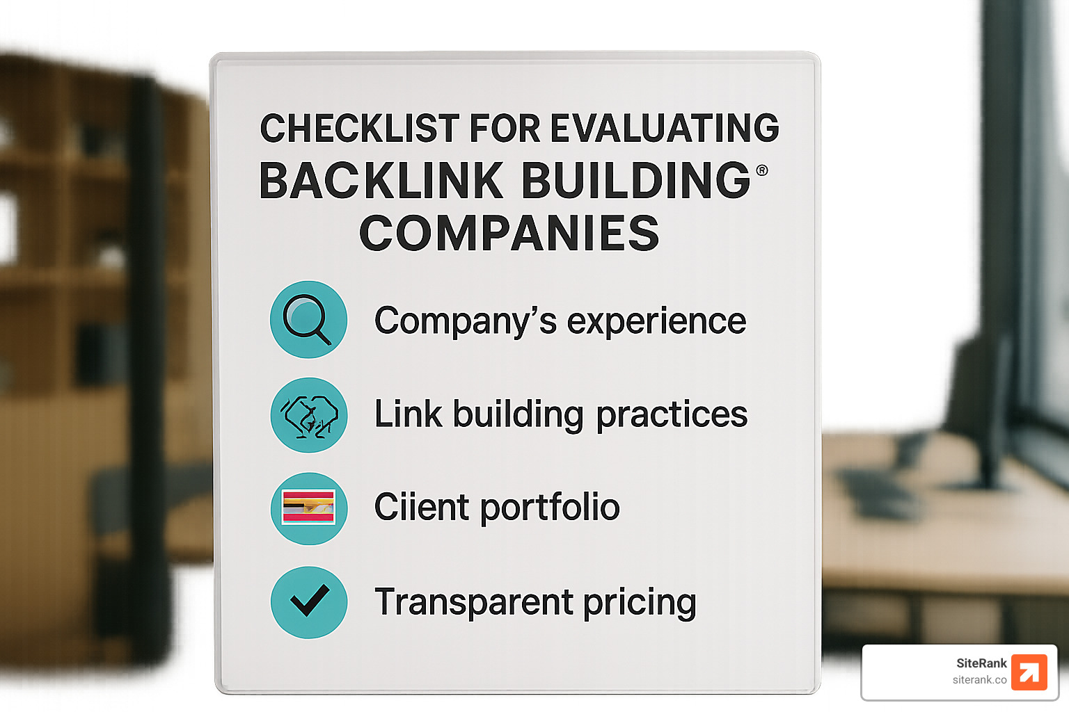 Checklist for evaluating backlink building companies - backlink building company