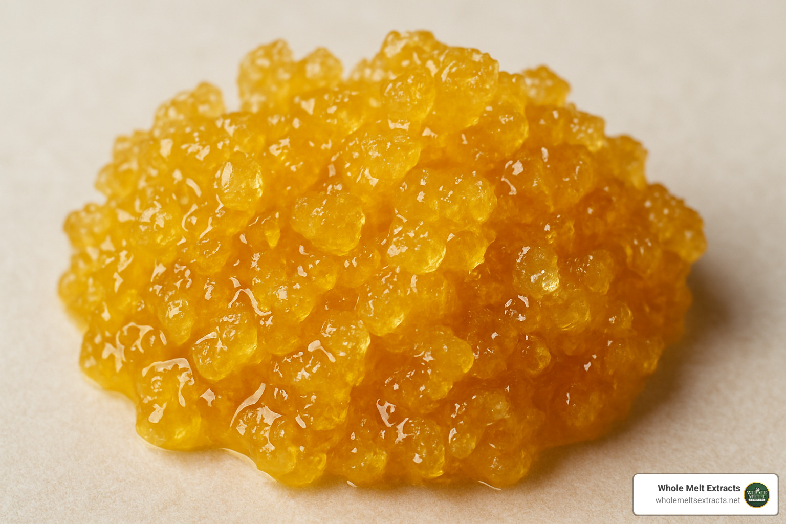 close up of golden amber live resin sugar texture - live resin sugar