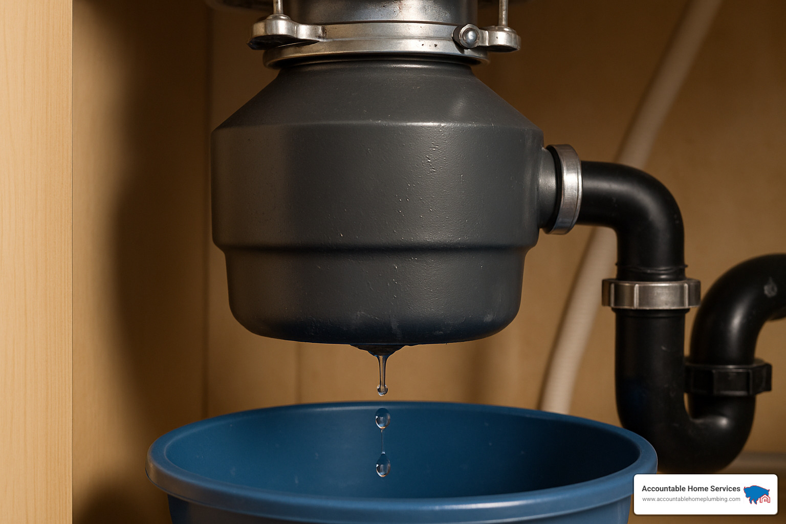 water dripping under garbage disposal - Thornton garbage disposal repair
