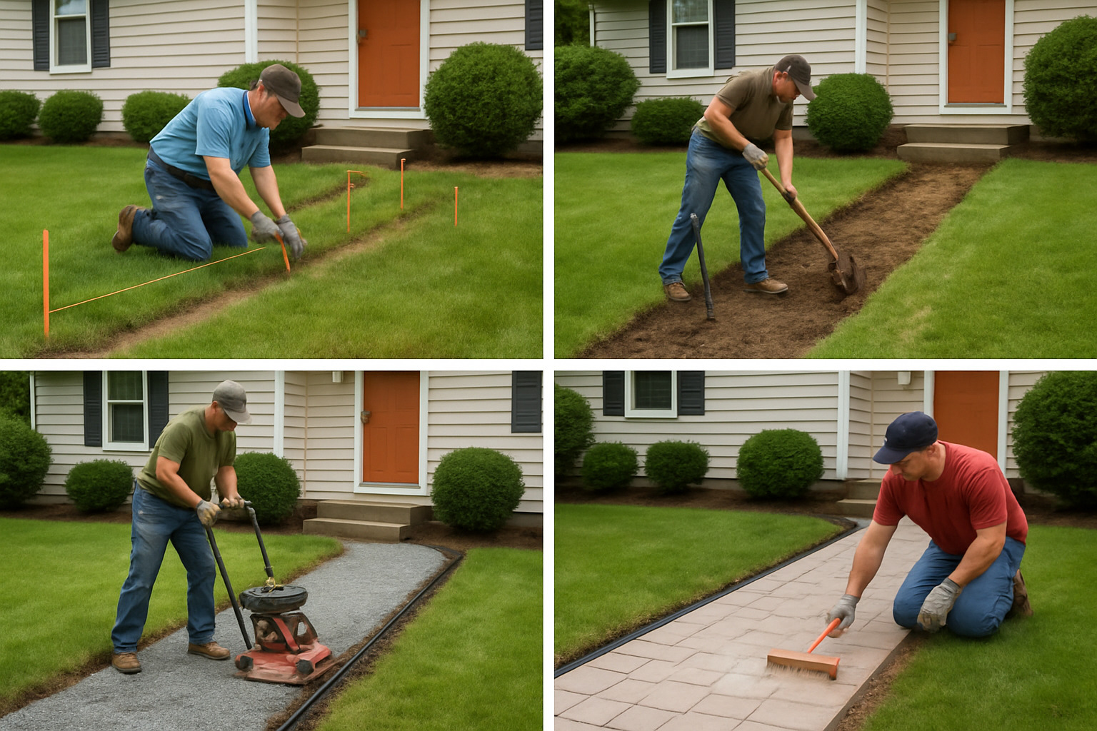 step-by-step walkway installation - home walkway
