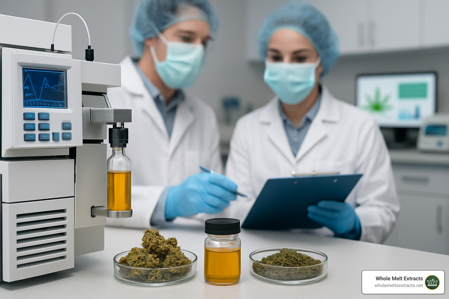 Cannabis lab testing equipment verifying product safety - whole melt extracts 2g disposable real or fake