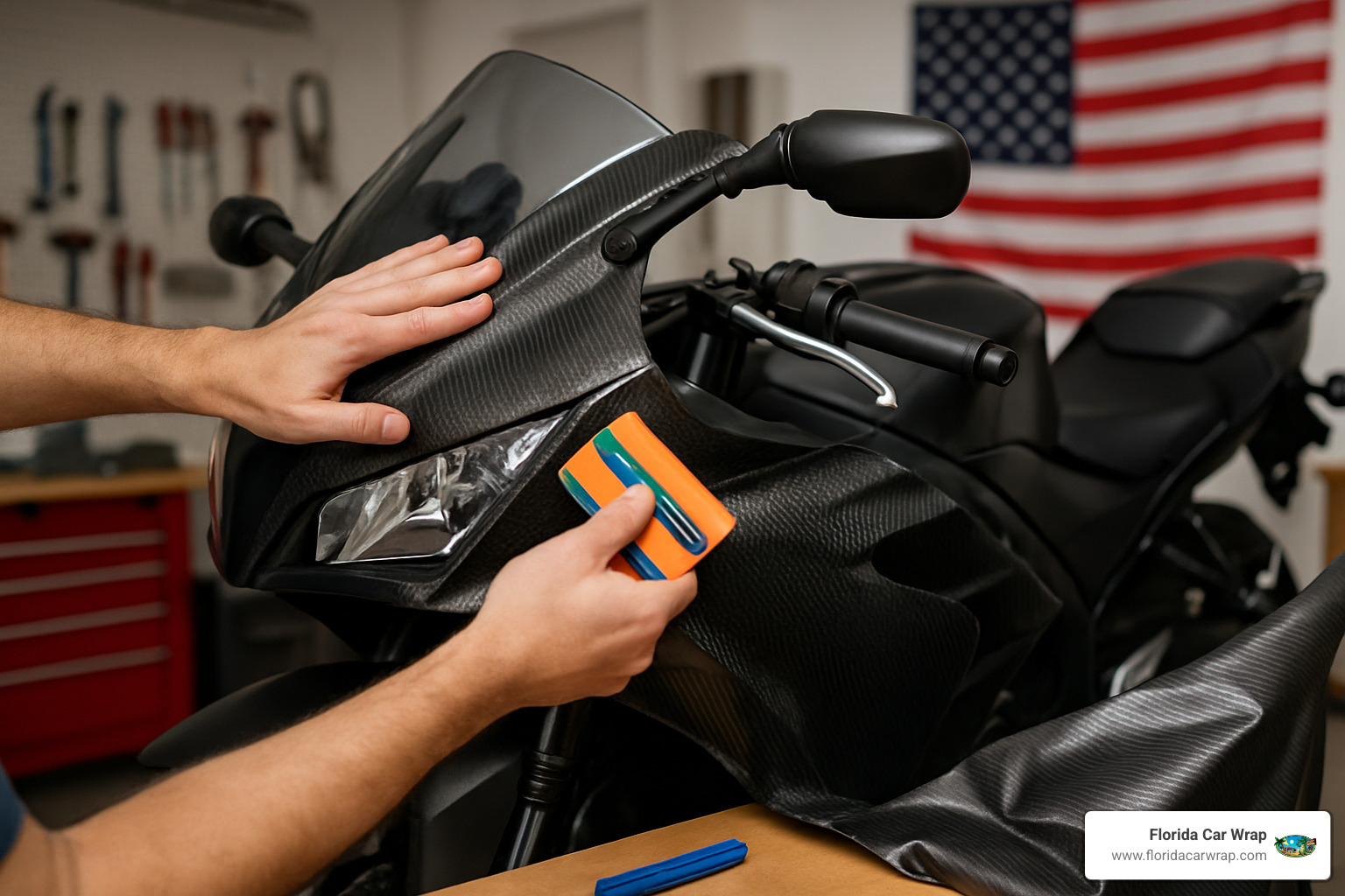 motorcycle vinyl wrap installation - motorbike vinyl wrap