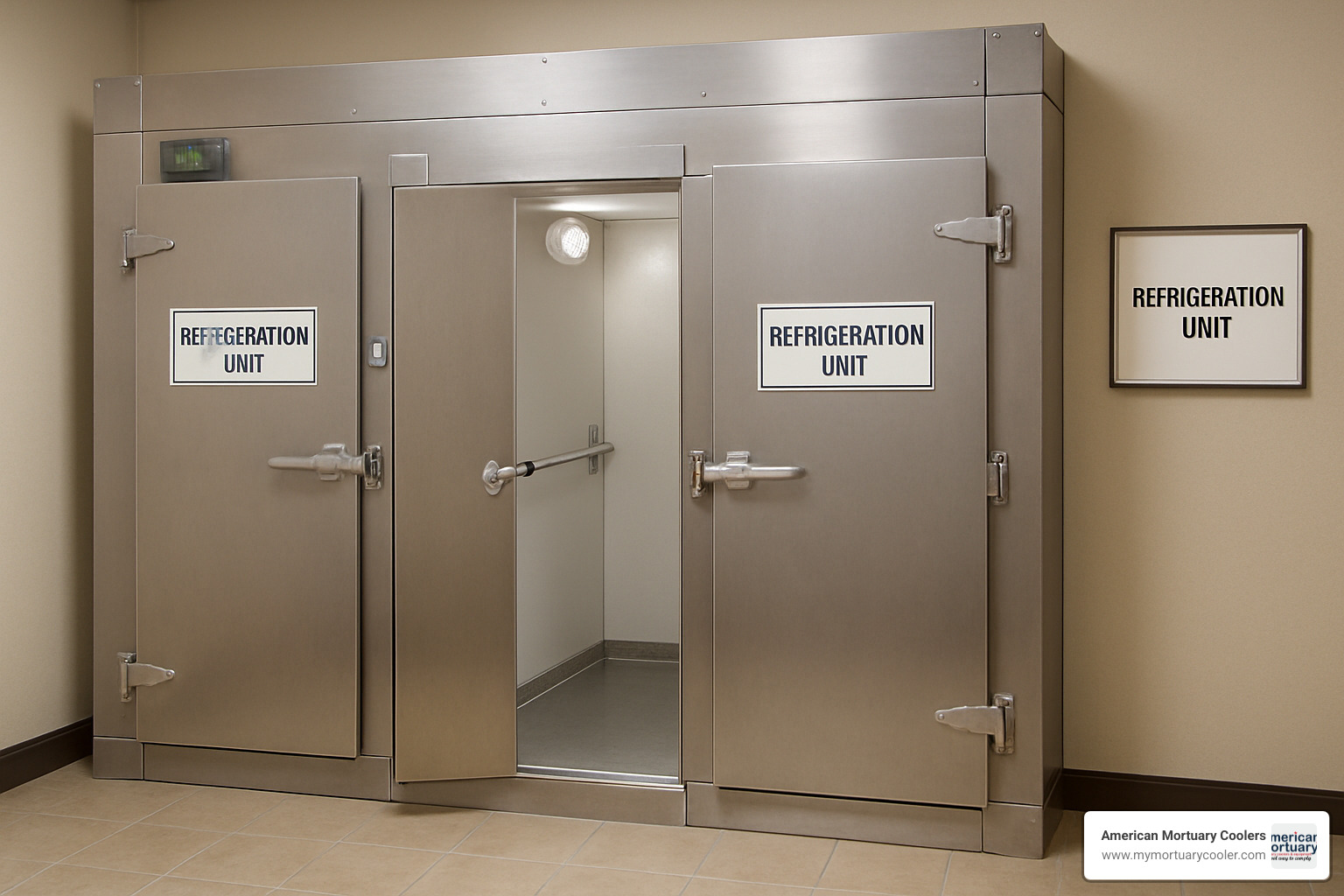 Completed walk-in mortuary refrigerator installation - walk-in mortuary refrigerator