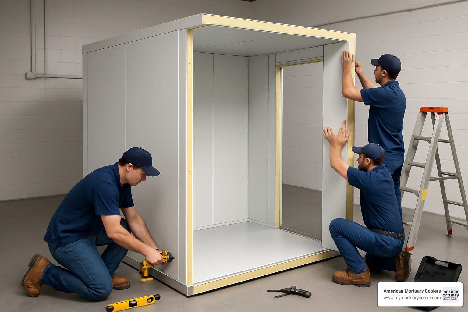 Cold room installation with modular panels - walk in cold room