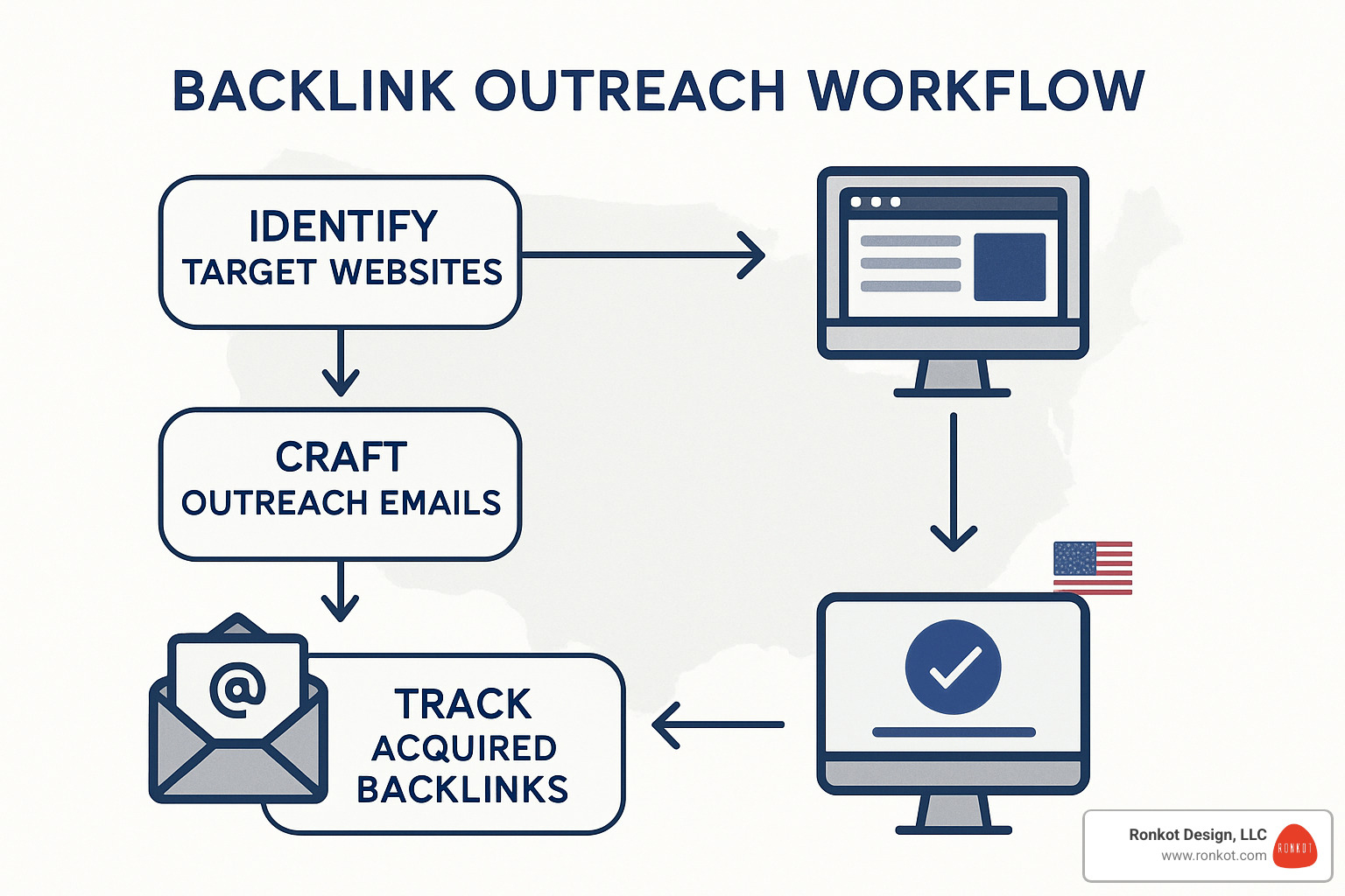 backlink outreach workflow diagram - contractor seo