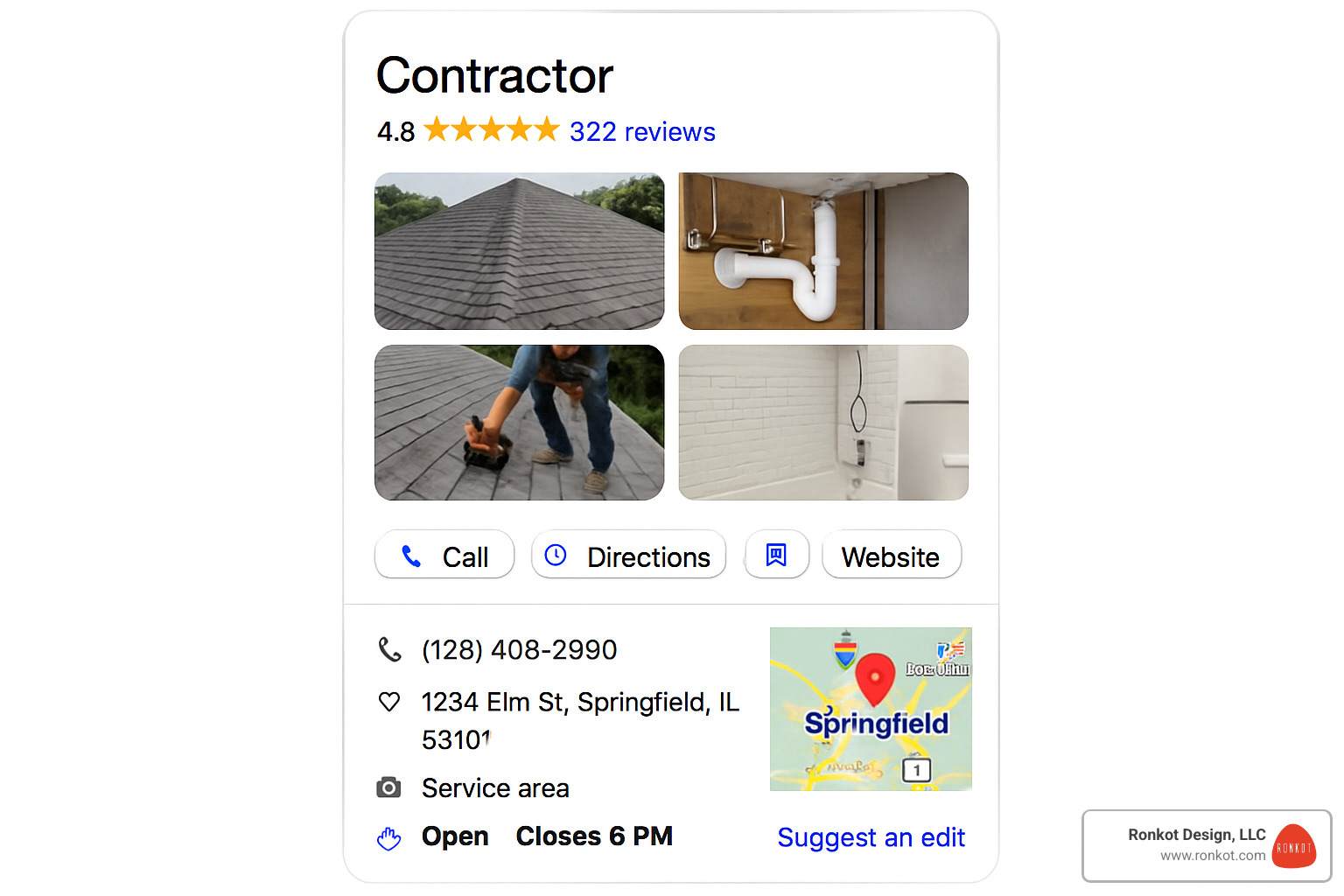 optimized Google Business Profile for a contractor - contractor seo