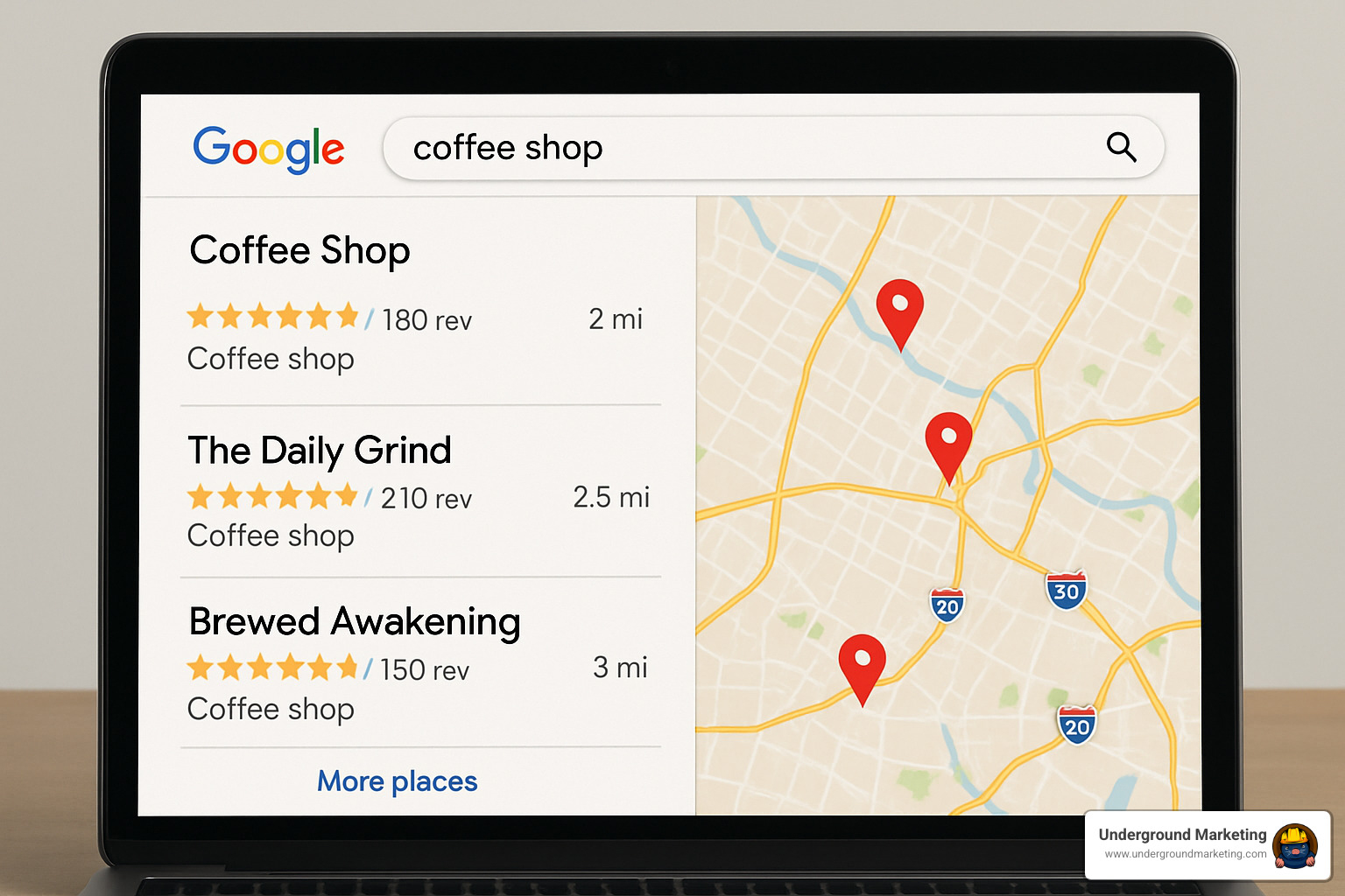 local business showing up in google maps results - GMB optimization services
