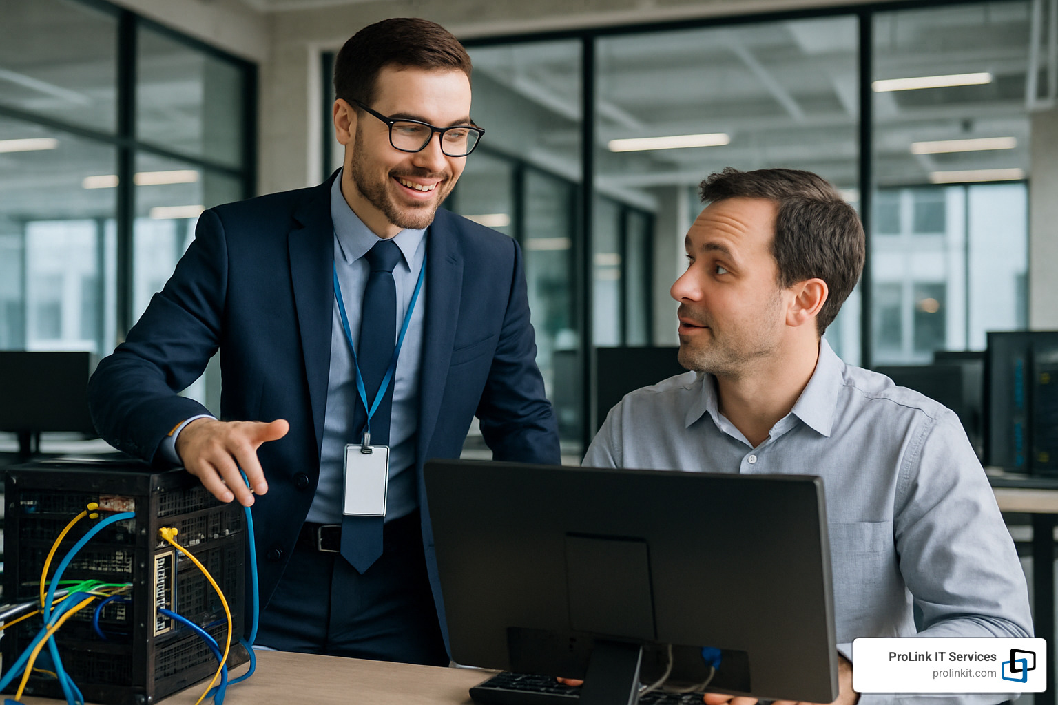 IT technician providing onsite assistance to a client - managed it services lehi utah