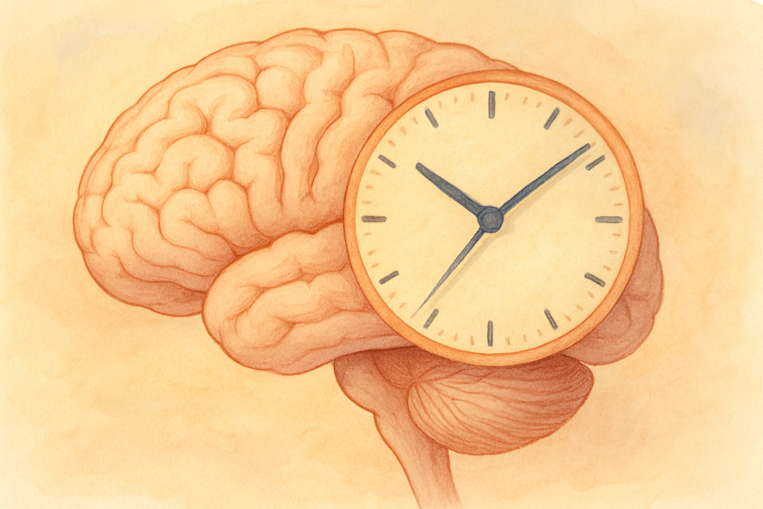 brain and circadian clock illustration - morning wellness routine