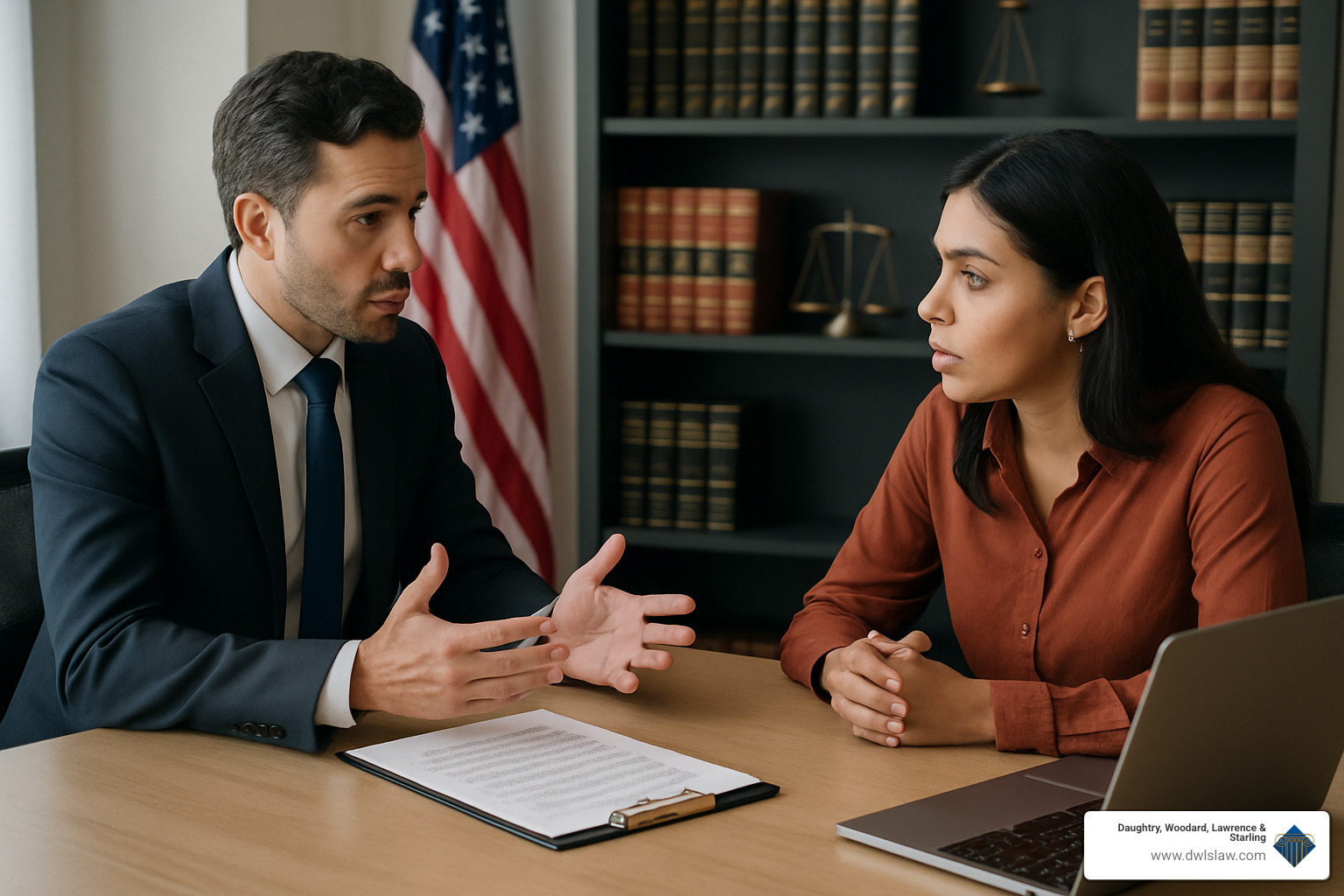 Attorney and client having a direct conversation in Spanish - Spanish speaking divorce attorney