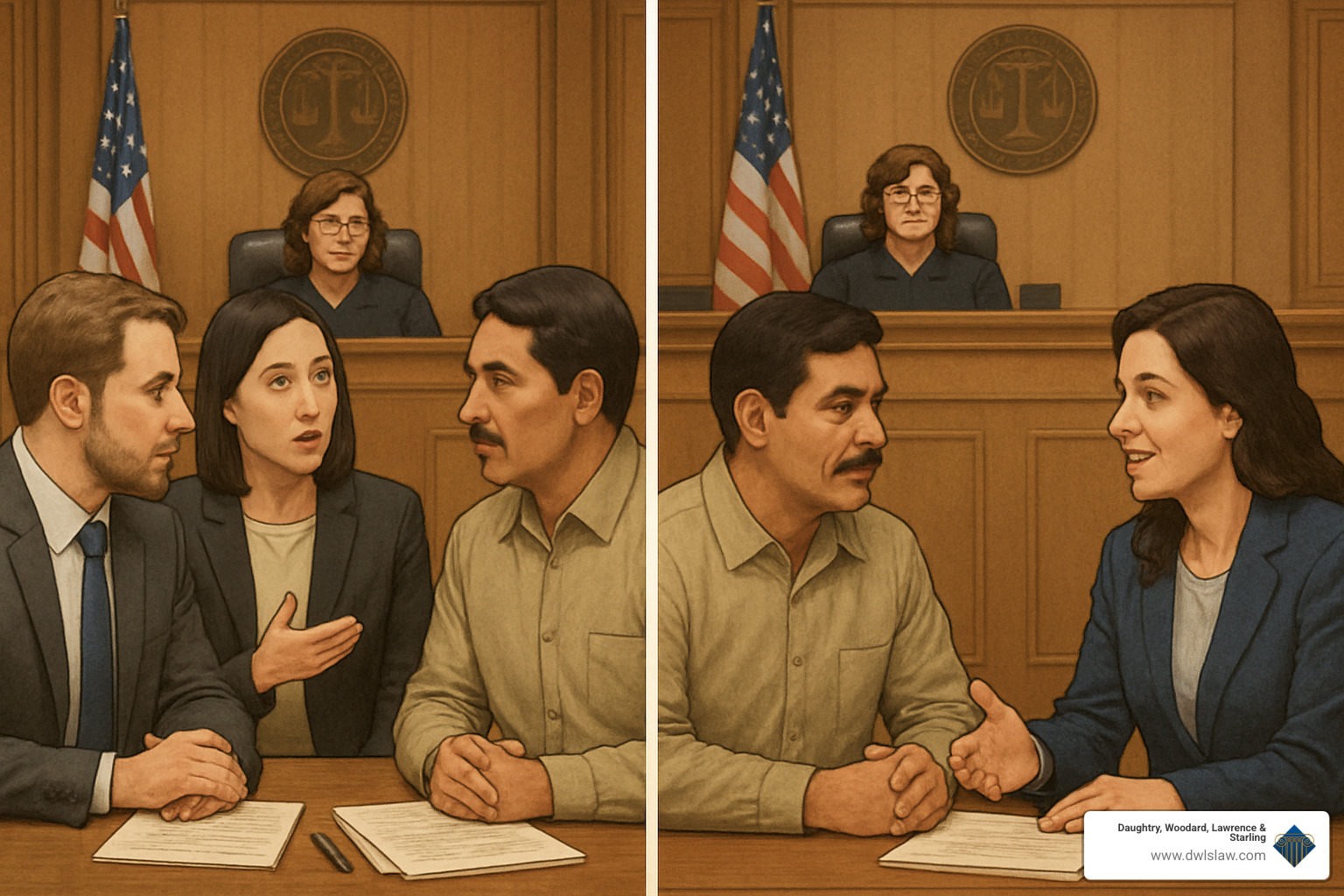 Courtroom with interpreter versus direct attorney communication - Spanish speaking divorce attorney