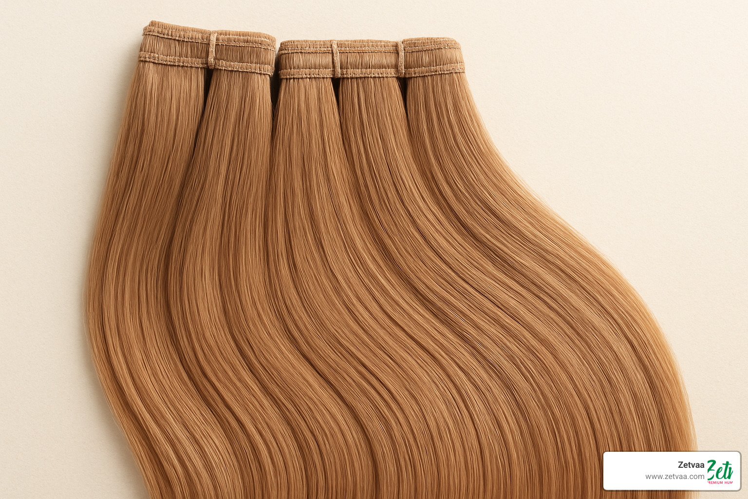 close-up of double-drawn hair extensions showing consistent thickness from root to tip - Quality Hair Extensions