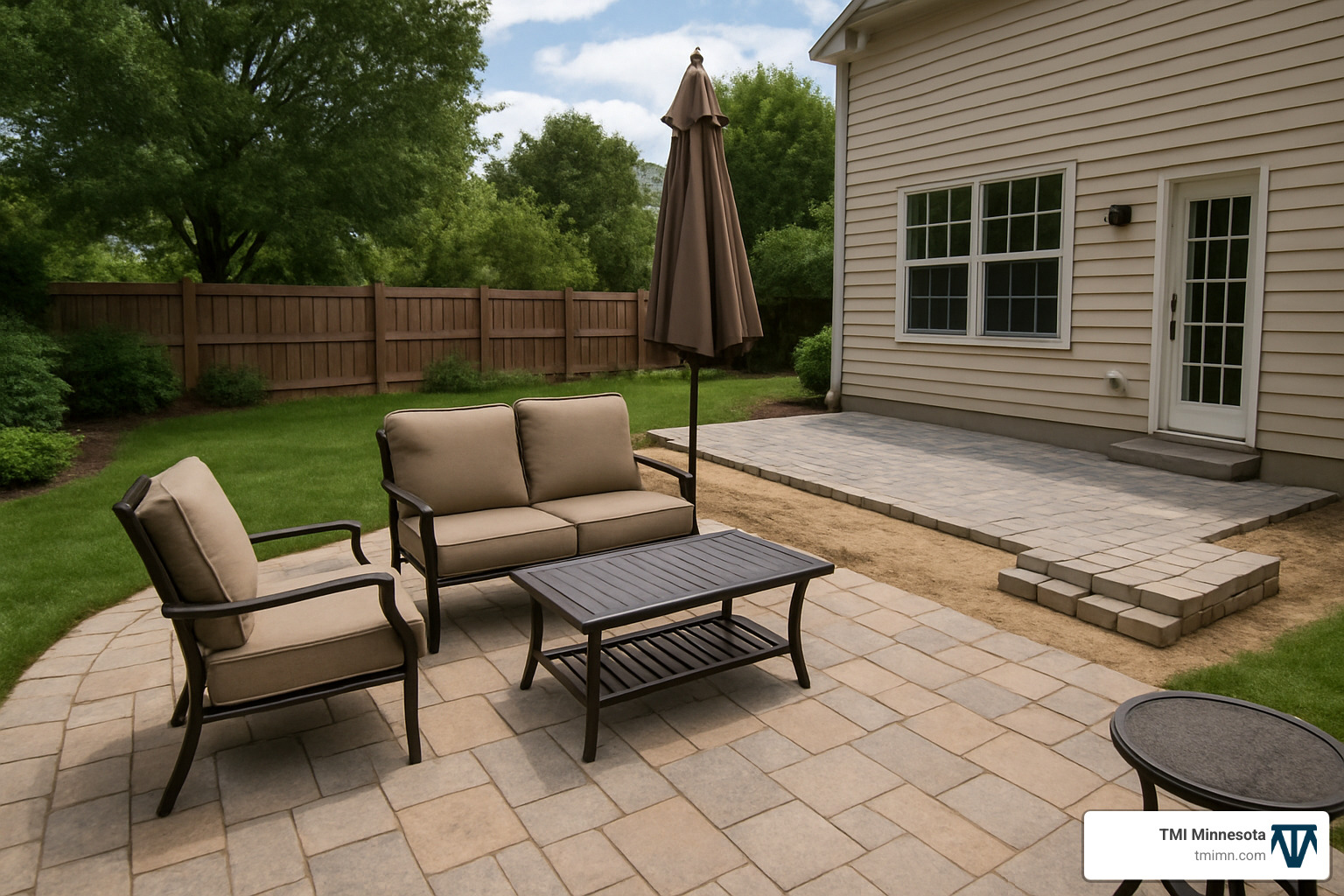 4d3ffddfe41bf0d40c51d6aad3b2835614202206 Hardscape Installation Cost: 2025 Budget Guide Discover hardscape installation cost, top budget tips, and value-boosting ideas for patios, decks, and outdoor living spaces. phased patio expansion showing initial installation and later additions - hardscape installation cost