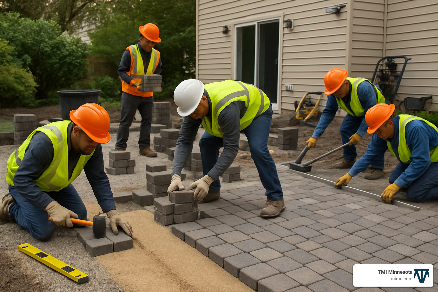 741d043addd872c548560a76758571aed587f66d Hardscape Installation Cost: 2025 Budget Guide Discover hardscape installation cost, top budget tips, and value-boosting ideas for patios, decks, and outdoor living spaces. professional crew installing paver patio - hardscape installation cost