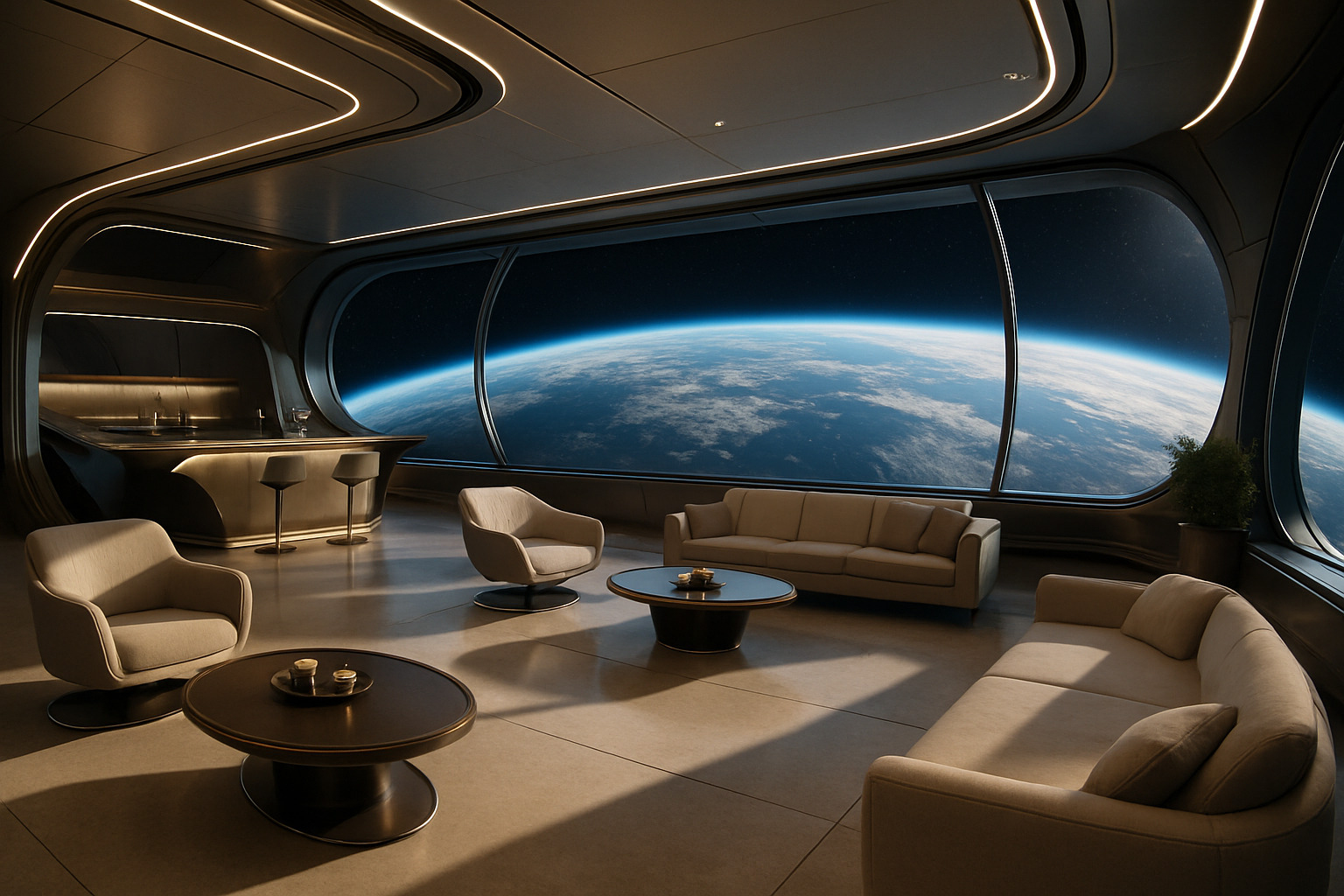 futuristic space hotel concept - luxury travel experiences