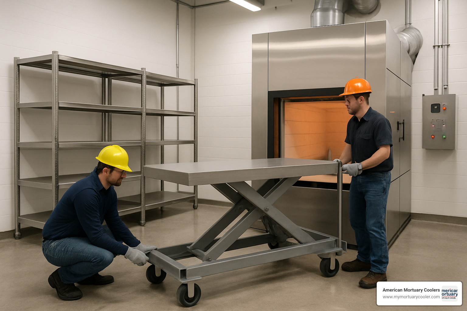 custom lift installation - crematory lift 