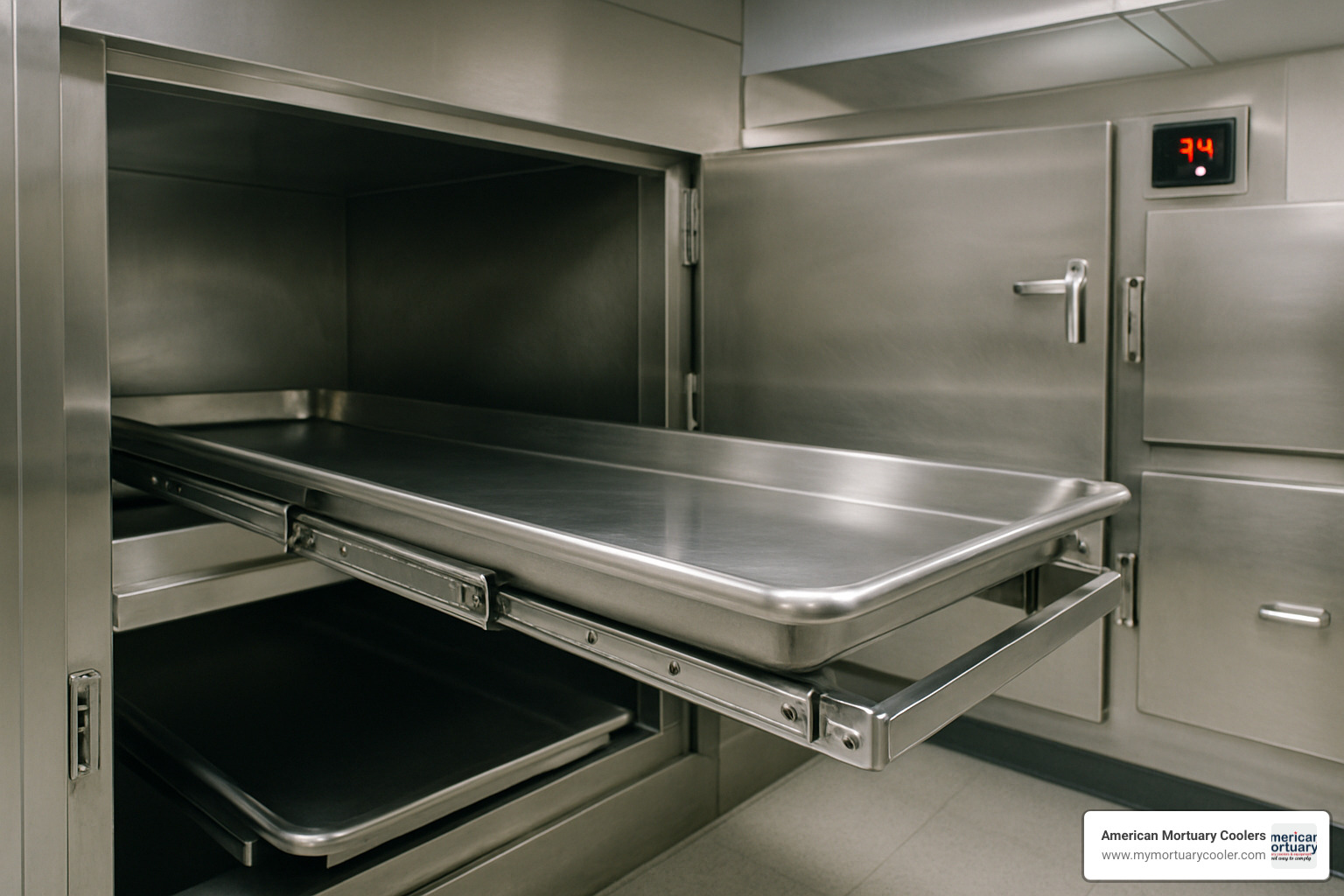 telescopic rack system for morgue refrigerator - morgue refrigerator