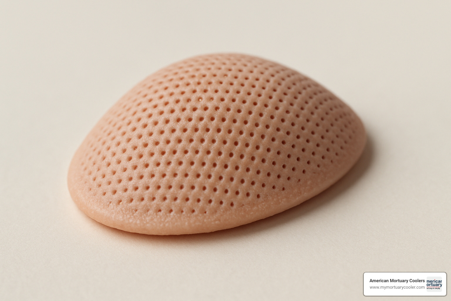 close-up view of perforated eye cap - eye caps mortuary