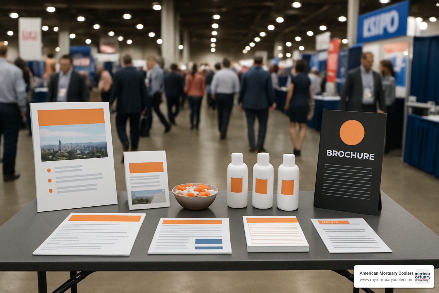 folding display table at trade show - folding display table