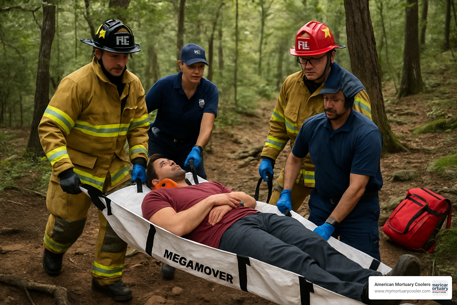 mega mover being used in wilderness rescue scenario - mega mover