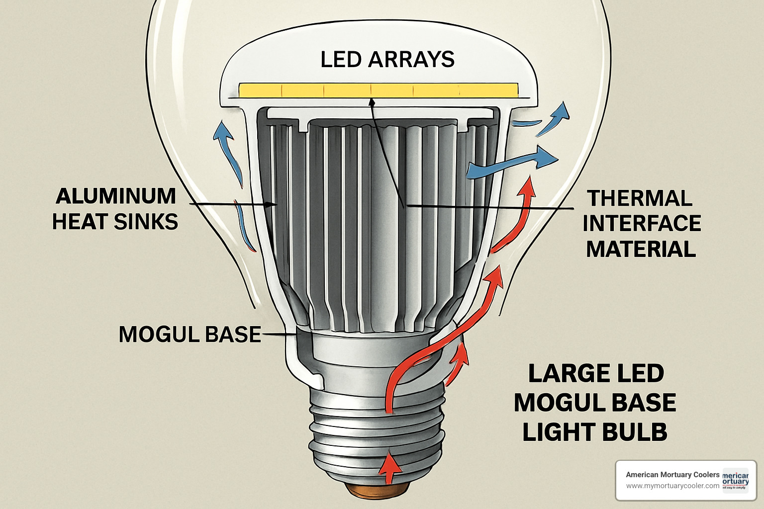 heat dissipation in LED mogul base bulbs - mogul base light bulbs