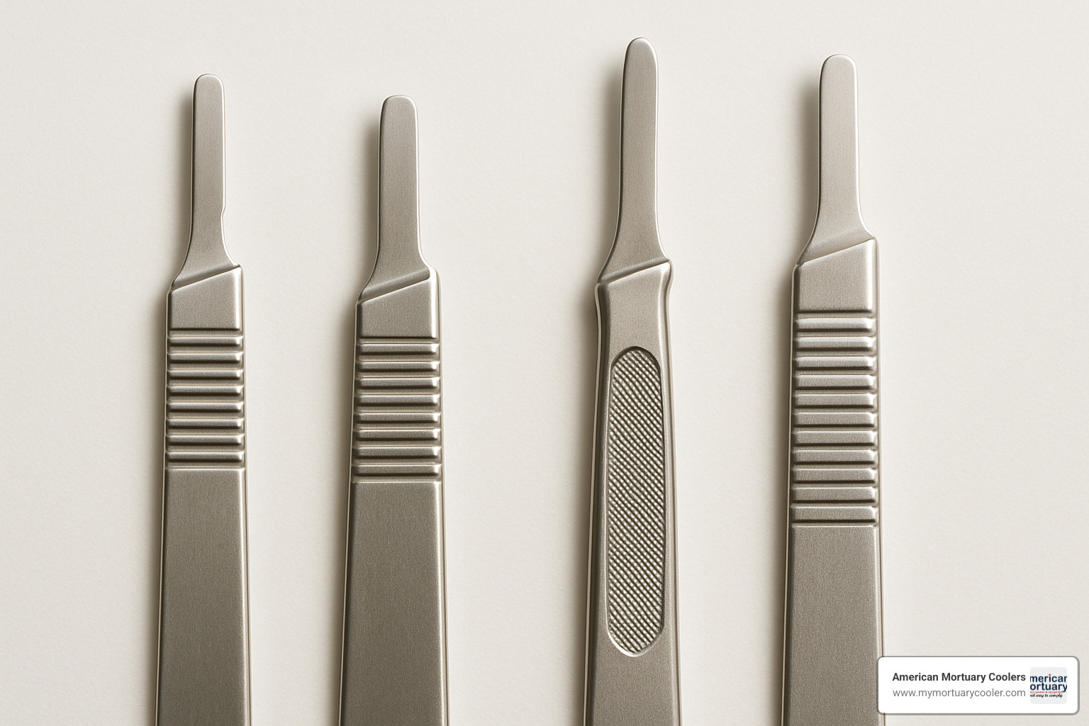 Various scalpel blade handle types showing different sizes and designs - scalpel blade handle