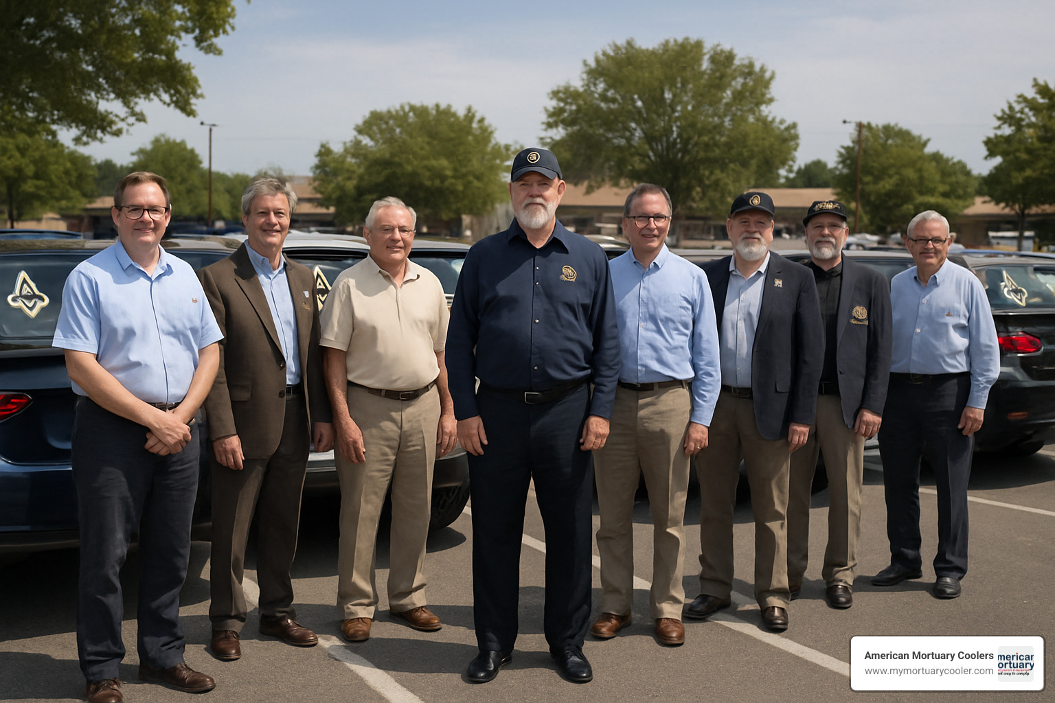 masonic lodge members with matching car decals - masonic emblems