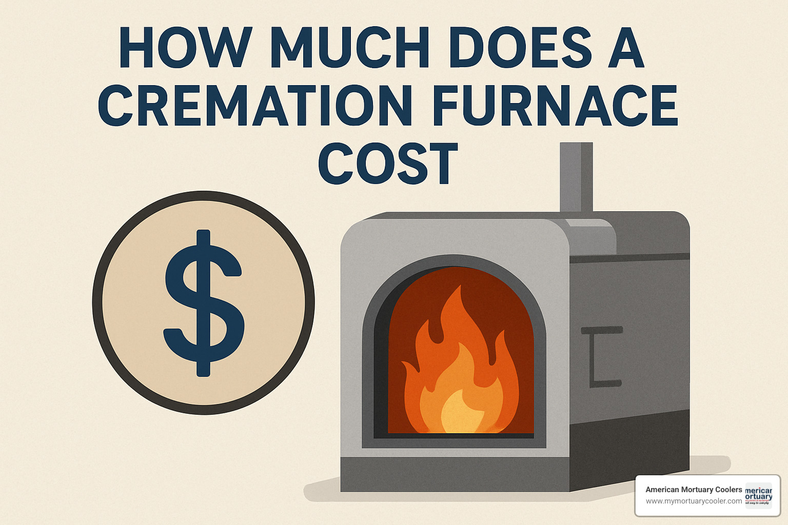 Cremation furnace installation with pricing factors labeled - how much does a cremation furnace cost