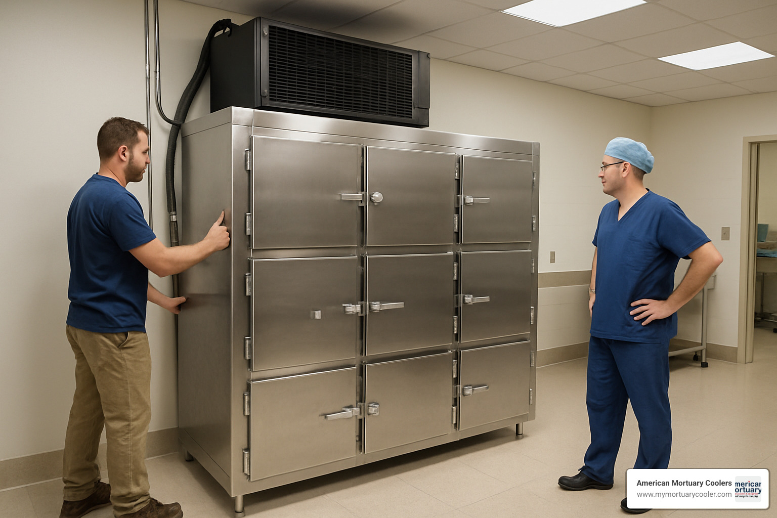 hospital mortuary cooler installation - 10 x 14 Mortuary Cooler