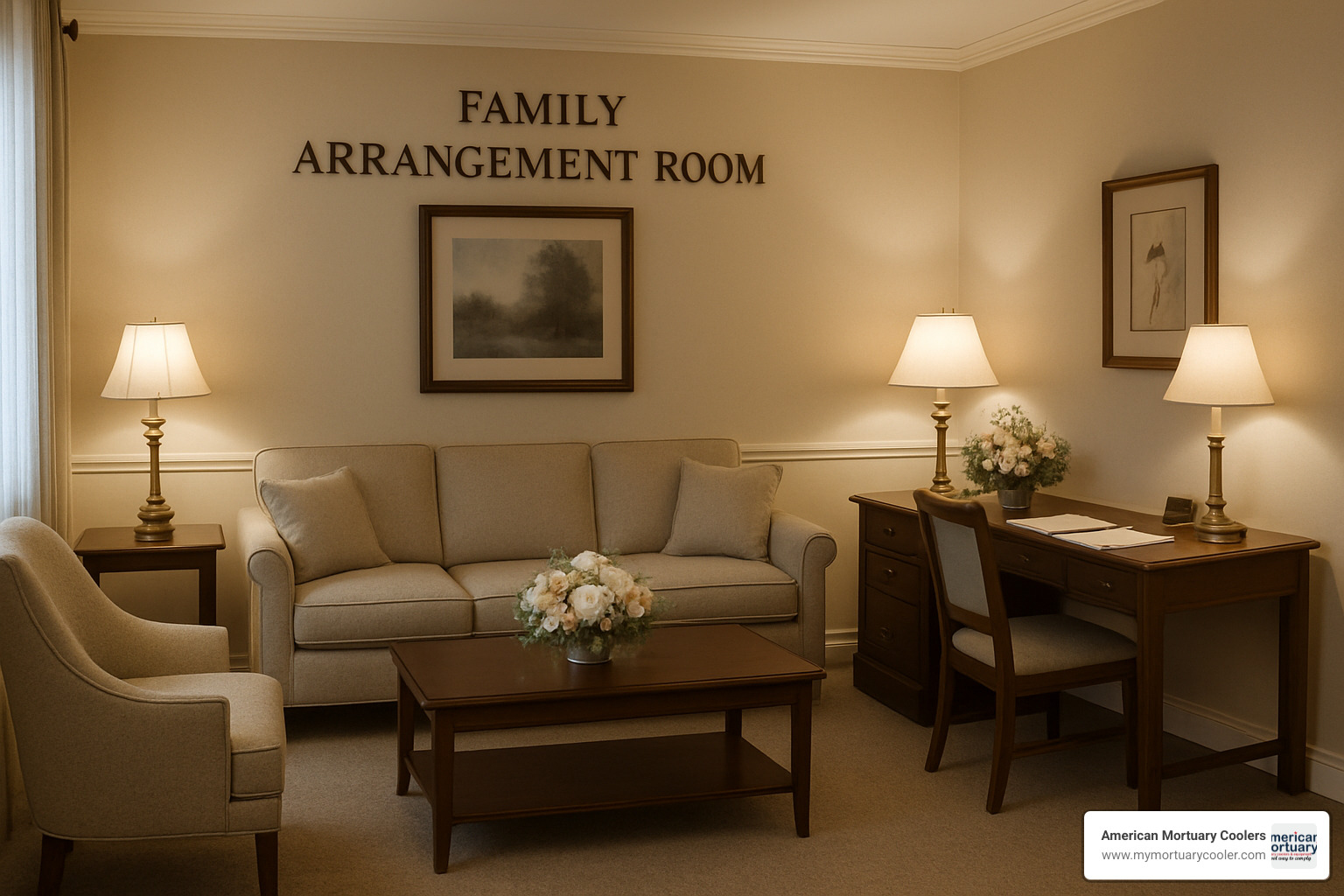 family arrangement room - a day in the life of a mortician