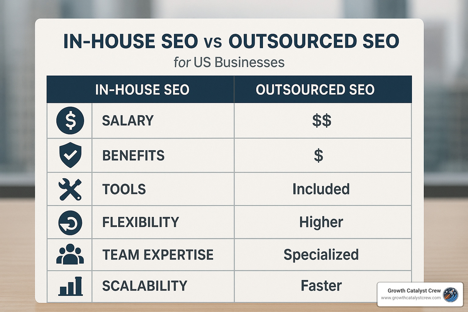 Comparison of in-house vs outsourced SEO costs and benefits - seo services cost