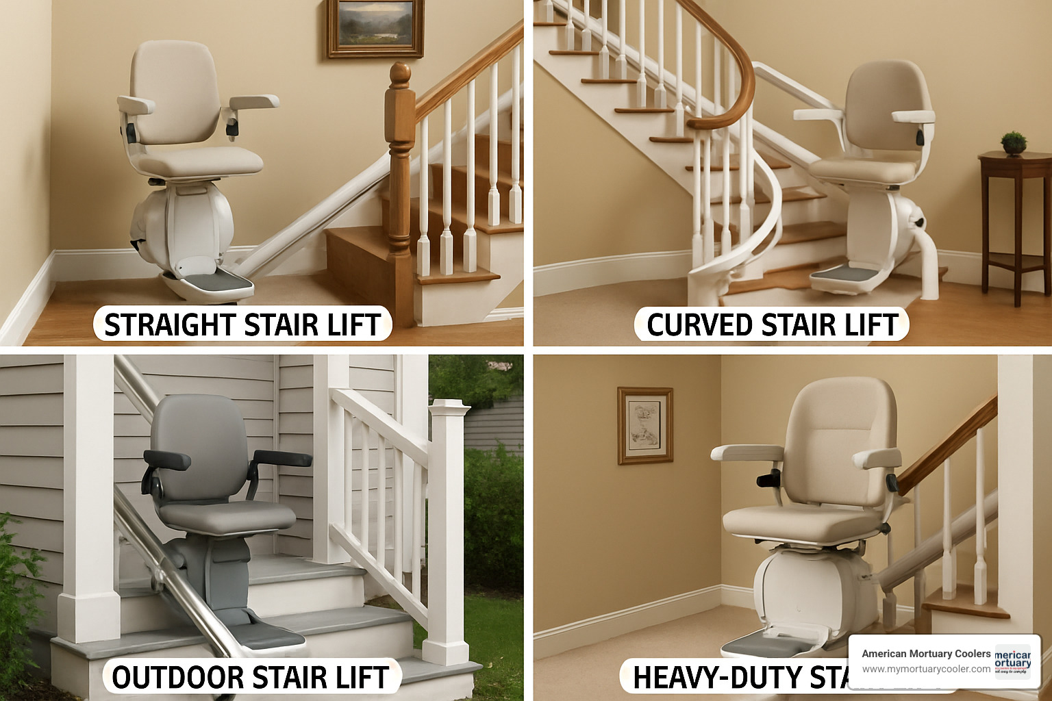 Different types of electric stair chair lifts for various staircase configurations - electric stair chair lift