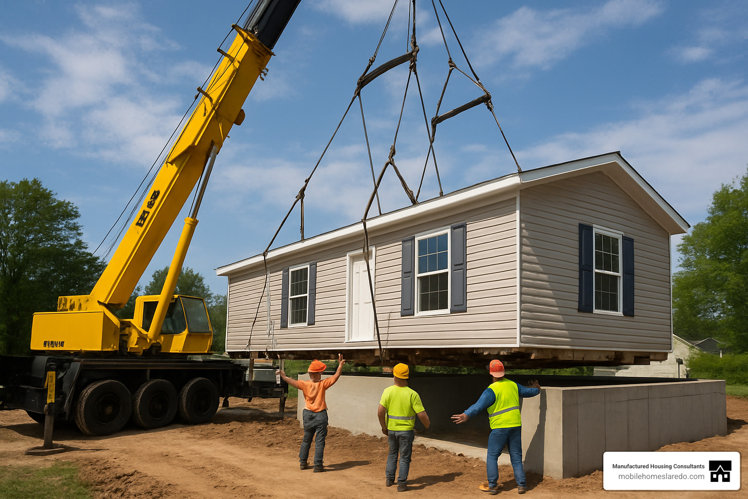 crane setting a single wide home on foundation - single wide modular homes crane setting a single wide home on foundation - single wide modular homes