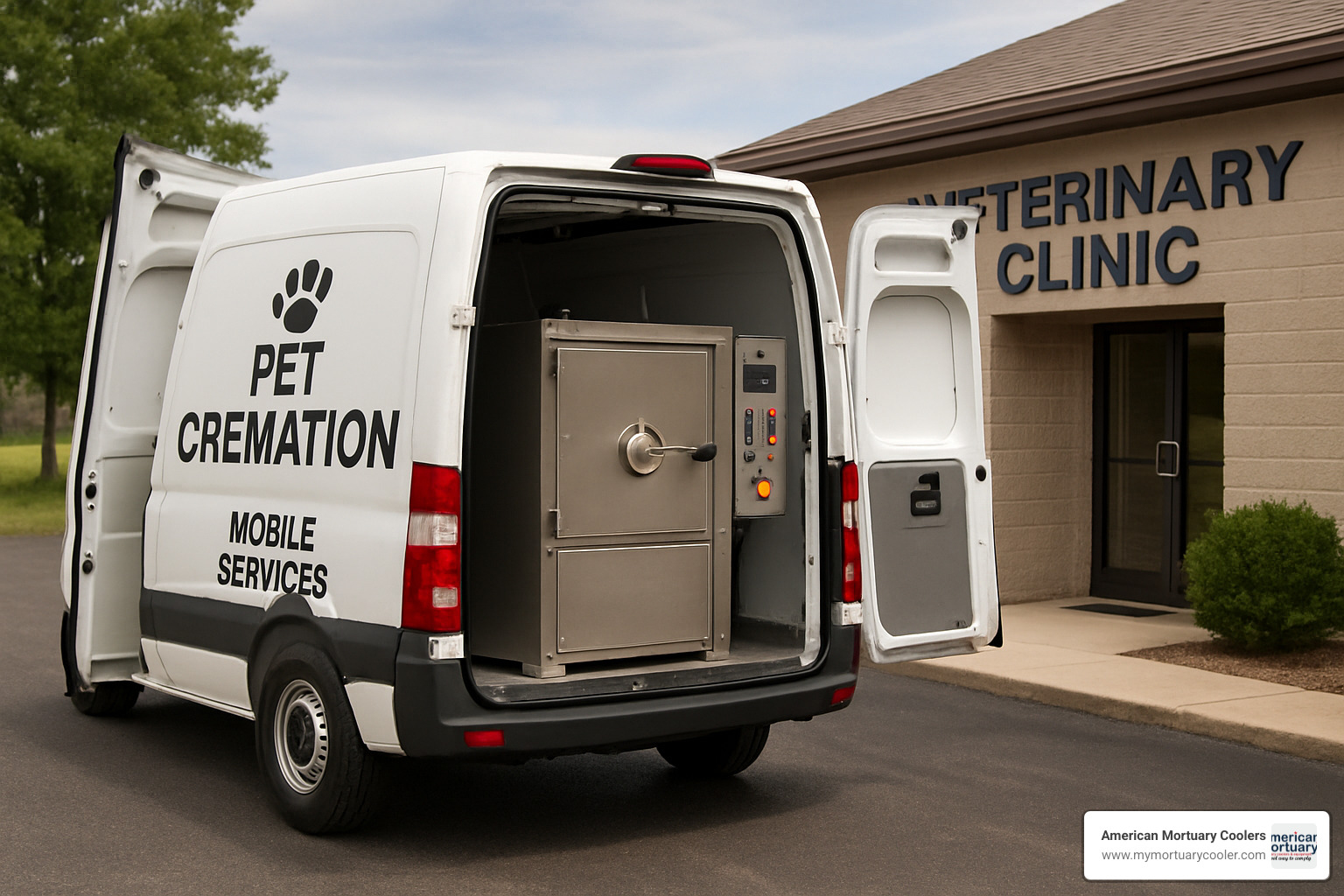 Mobile pet cremation van with installed crematory equipment - pet crematory for sale