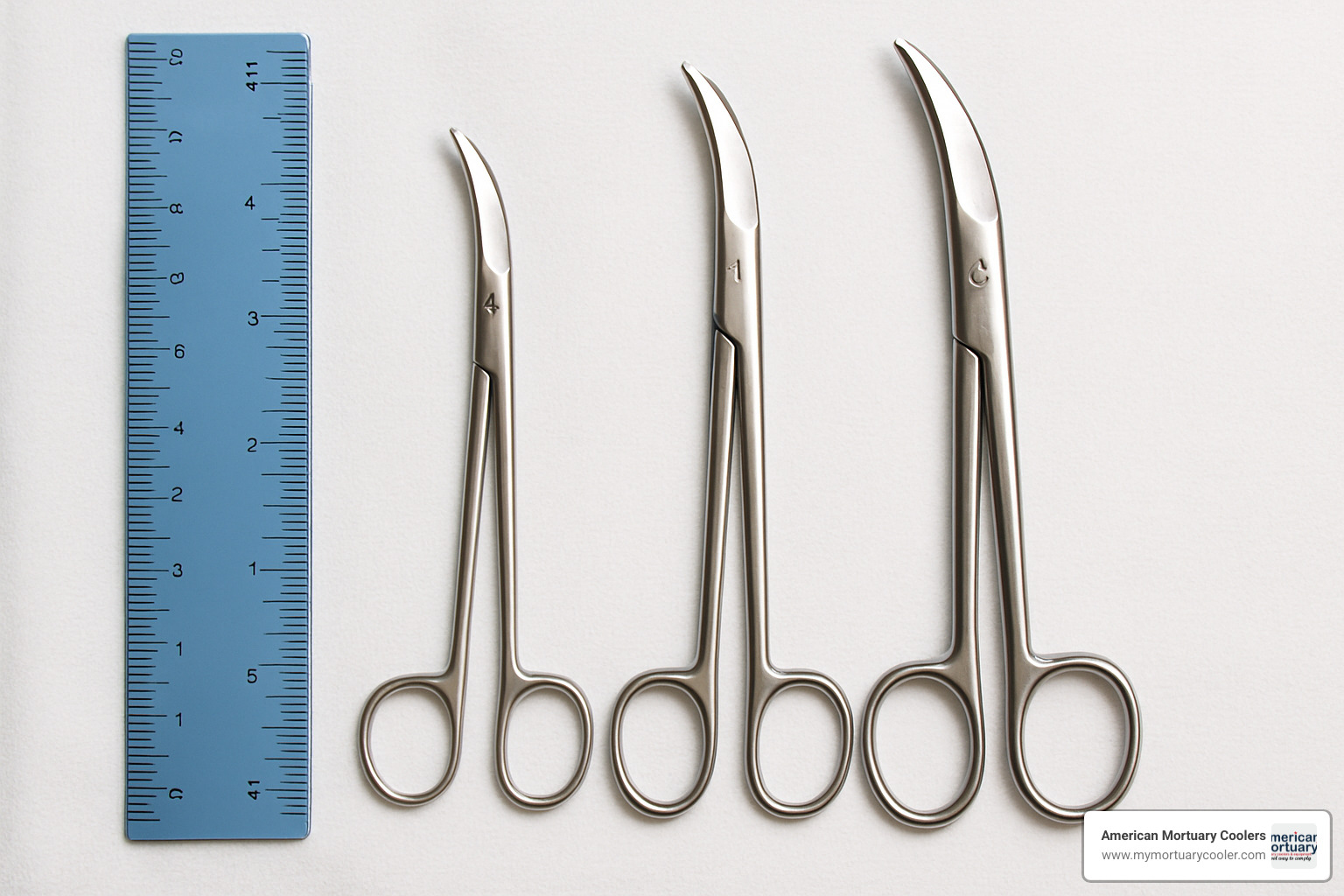 Size comparison of different curved Mayo scissors - scissors mayo curved