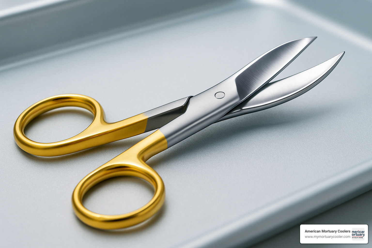 Tungsten-carbide blades of curved Mayo scissors - scissors mayo curved