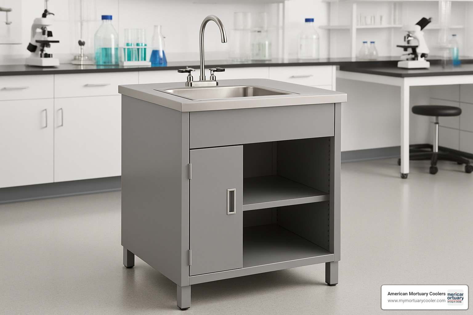 Base laboratory sink cabinet with stainless steel sink - laboratory sink cabinet