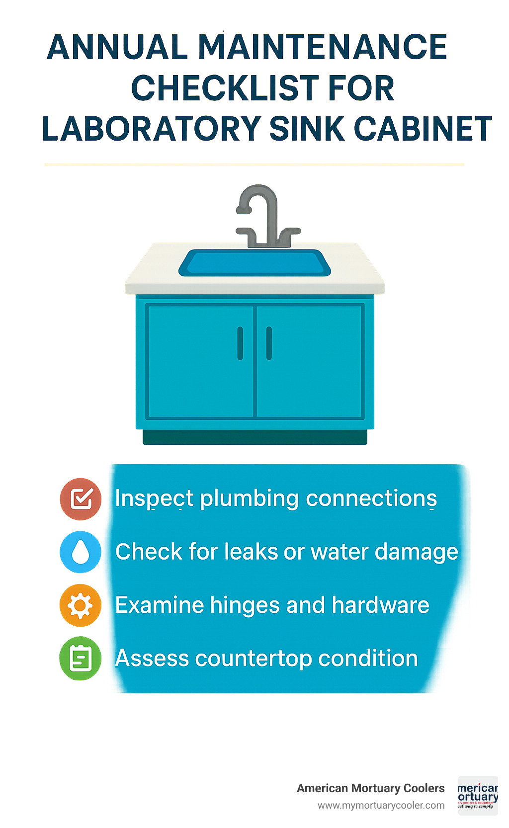 Annual maintenance checklist for laboratory sink cabinets - laboratory sink cabinet infographic 