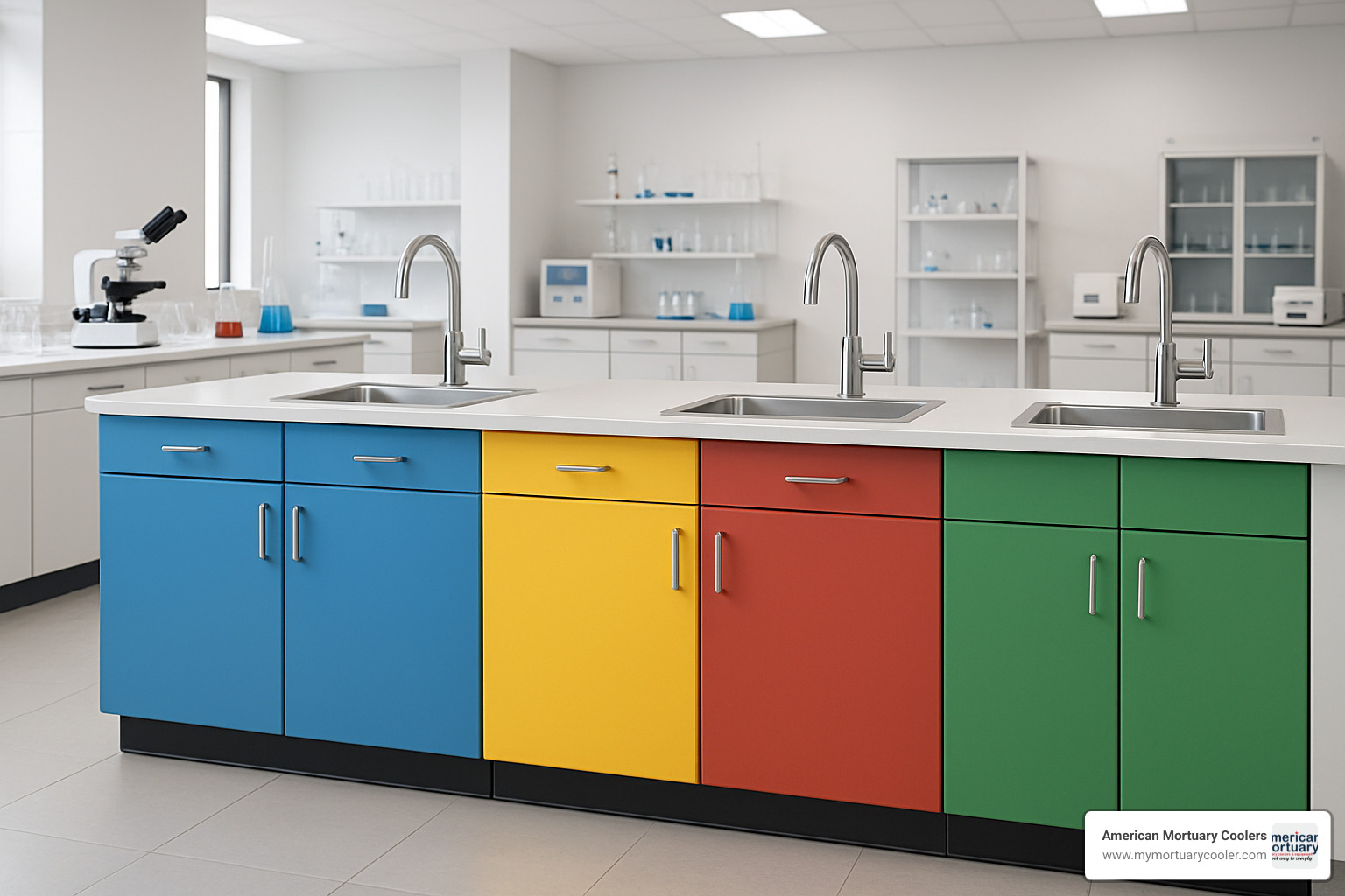 Colorful modular laboratory sink cabinets with antimicrobial finishes - laboratory sink cabinet