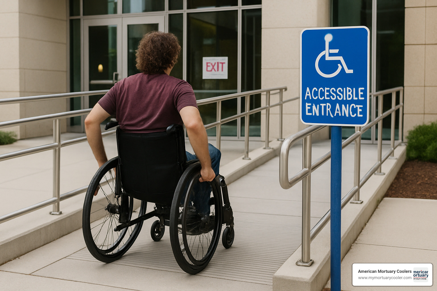 Accessibility ramp being used by a wheelchair user - medical supply columbia
