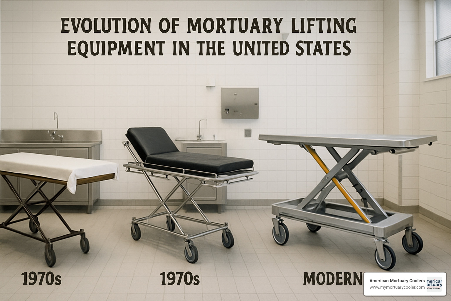 historic mortuary equipment evolution - Mortuary Lift Company www.funeralhomelifts.com