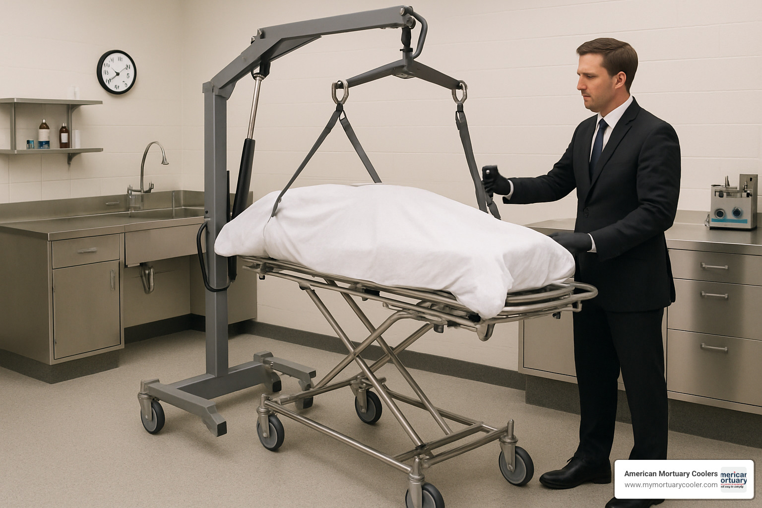 mortuary lift system in operation - Mortuary Lift Company www.funeralhomelifts.com