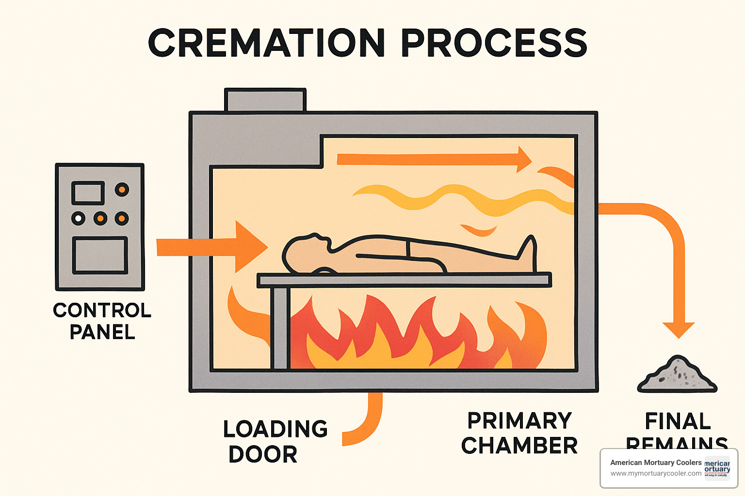 cremation process diagram - retort cremation