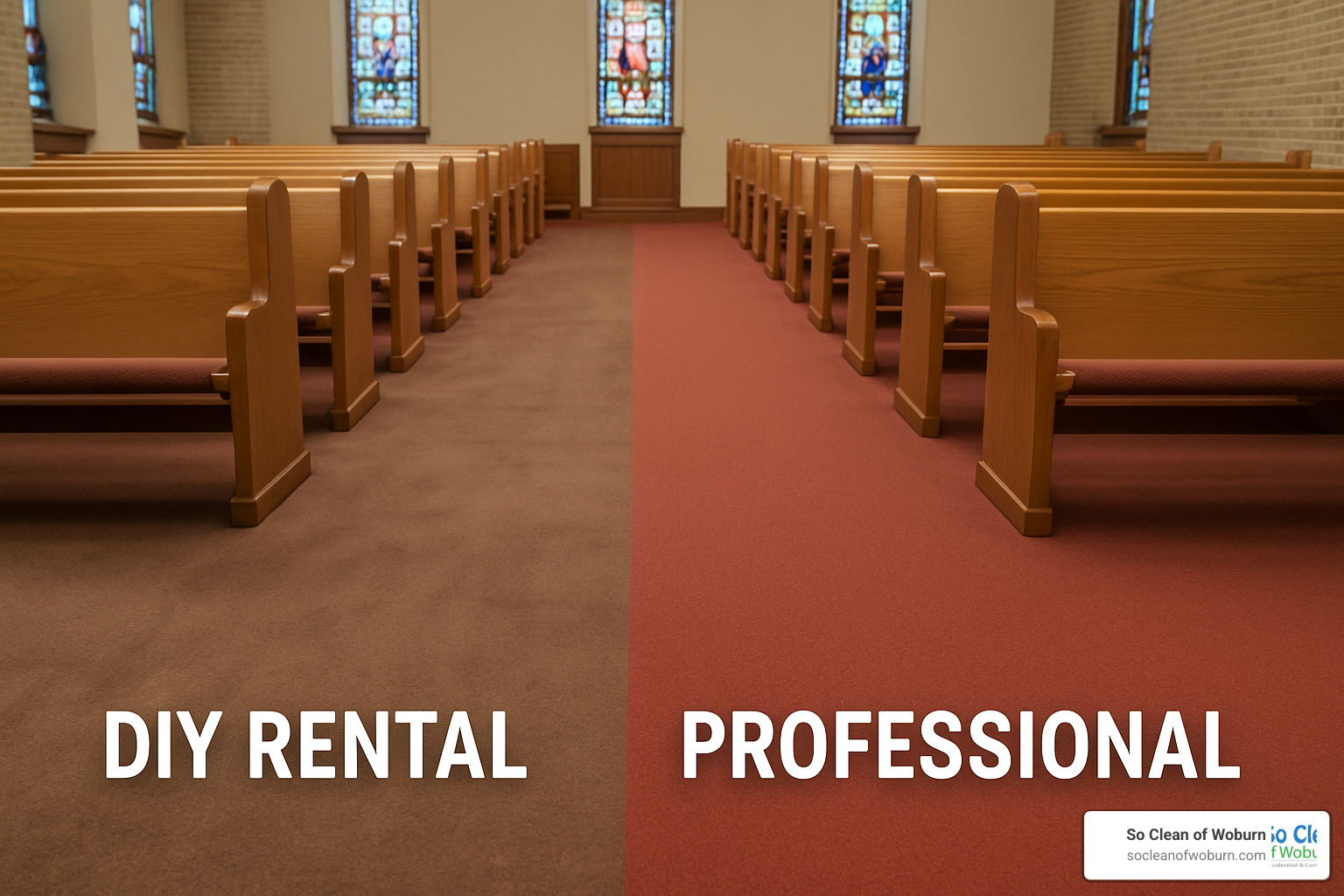Comparison of DIY versus professional church carpet cleaning results - church carpet cleaning