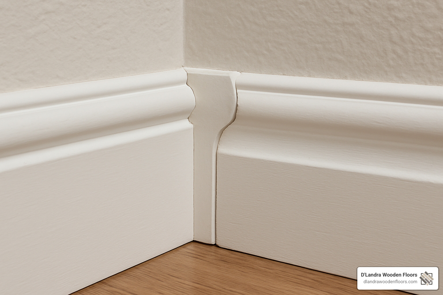 Coped baseboard joint showing perfect inside corner fit - baseboard installation