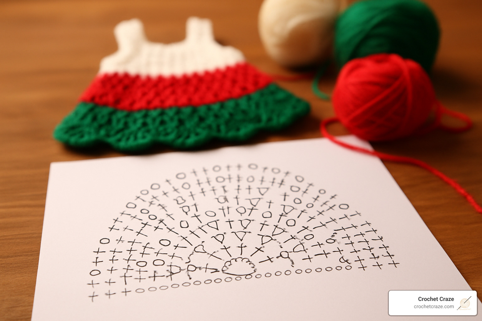 crochet chart diagram for baby dress - crochet holiday baby dress pattern