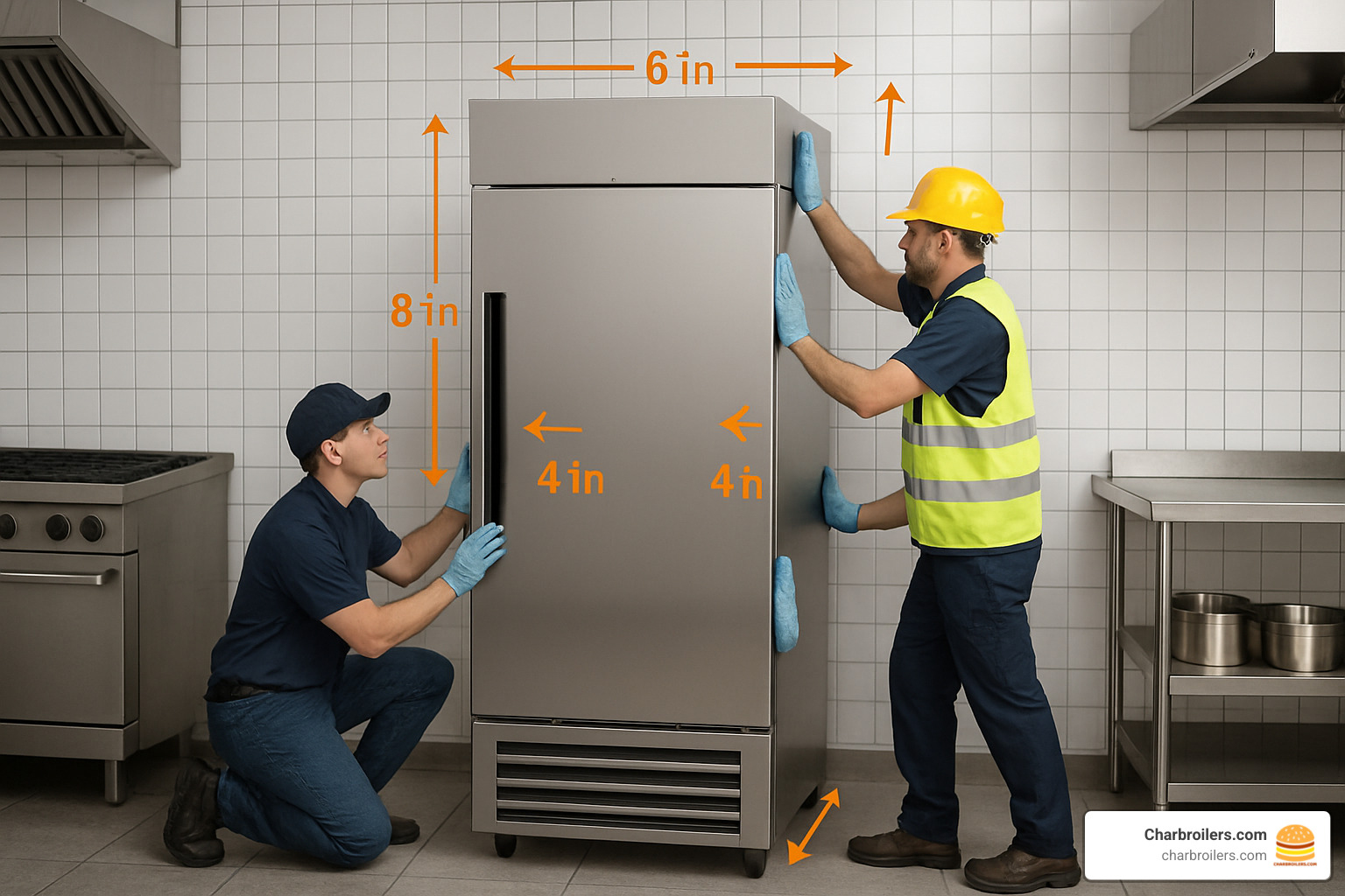 freezer installation with clearance requirements - commercial upright frost free freezer