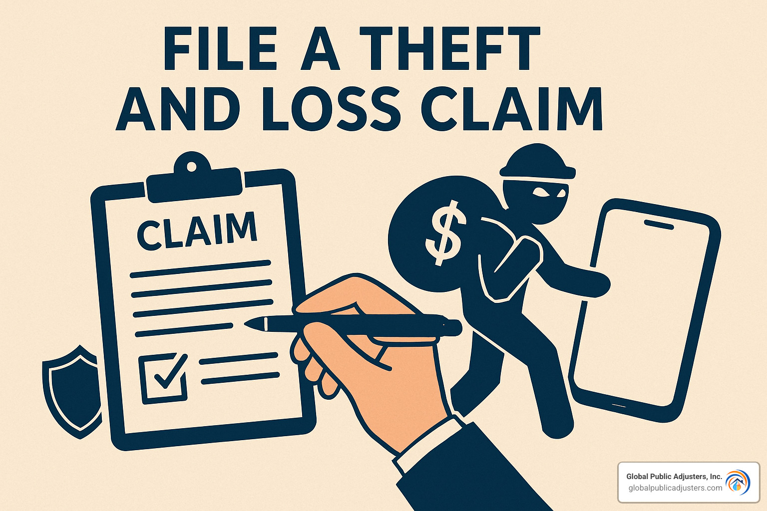 person receiving claim settlement check - file a theft and loss claim